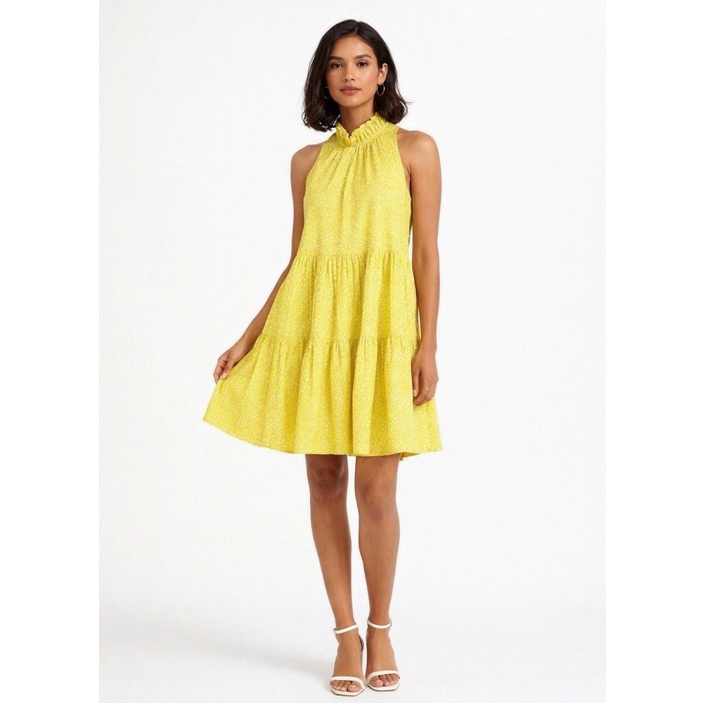 Joie Dress Carlo Midi Cotton - Sleeveless Tiers Ruffles